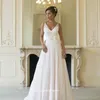 Gothic V Neck Summer Wedding Dress Simple Boho Backless Women Bridal Gown Plus Size Vestido De Noiva Longo