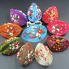 Ribbon Embroidery Small Shell Gift Box Vintage Cute Silk Brocade Colorful Ring Storage Boxes Jewelry Packaging Case 2pcs/lot