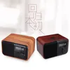 Multimedya Ahşap Bluetooth Hands-Ücretsiz Micphone Hoparlör Ibox D90 FM Radyo Çalar Saat TF / USB MP3 Çalar Retro Ahşap Kutusu Bambu Subwoofer