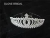 Vintage Crystal Crown Tiara med kamhögkvalitativ brudtillbehör för bröllop quinceanera tiaras kronor tävling rhineston1520119