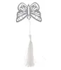 DHL Butterfly Zakładki Metal Z Tassels Papiernicze Prezenty Ślubne Uchwyty ze stali nierdzewnej Zakładki 5.7cm * 5,1 cm