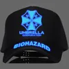 Resident Evil Umbrella Logo Trucker Gorras de béisbol Biohazard Umbrella Corporation Ajustable Snapback Luminous Hat Cosplay