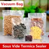 7x10cm 0,16mm vacío nailon claro ahorro de alimentos cocidos almacenamiento bolsas de embalaje bocadillos de carne almacenamiento hermético sellado térmico bolsa de plástico