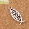 Hollow Jesus Fish Animal Charms Pendants MIC New 200pcs/lot Antique Silver Jewelry DIY L044 Findings