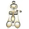 Rostfritt stål 6st Set Male Chastity Device Belt Restraint Slave Toys Collar/Hand (lår) manschetter/rumpa plugg