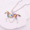Venta al por mayor-Colorido collar de caballo Esmalte Brincos Vintage Étnico Animal Colgante para mujer Joyería de moda 2016 Envío de la gota