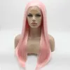 Iwona Hair Straight Long Pink Wig 23100B Half Hand Tied Heat Resistant Synthetic Lace Front Wig4920820