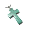 10st / lot turkos kors hängande charmar för DIY Craft mode smycken gåva hängen 45mm TC2