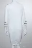 Novas Mulheres Dashiki Dress Branco Sexy Neck Festa Clube Vestidos Lápis Bodycon Casual Elegante Vintage Vintage Vestido Vestido