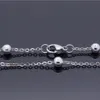 Azullets de aço inoxidável Moda Jóias Tornozelo Pulseira Liso Beads Charme impermeável 9 "10" 11 "Atacado Oferta de fábrica