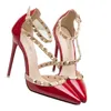 tasarımcı kırmızı topuklu ayakkabılar kadın aşırı yüksek topuklu düğün mary jane ayakkabı İtalyan marka perçinler sevgililer günü ayakkabıları kadın seksi pompalar stiletto