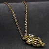 Golden Creative Owl Smycken gör Artiklar Alloy Bead Cage Pendant Essential Oil Diffuser Fashion Boxes Kvinnors gåva