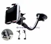 Universal Rotating Flexibele Dubbele Clip Auto Windshield Mount Hoder Stand Zuignap Swivei Houder Beugel voor iPhone Samsung LG mobiele telefoon