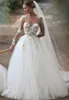 Lovely Mother Daughter Wedding Dress Sheer Neck Long Sleeves Wedding Dresses Ball Gown Tulle New Princess Vestido de Noiva Bride Dress