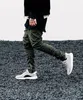 Men's Pants Wholesale- West Hip Hop Clothing Men Joggers Jumpsuit Chino /Green Side Zipper Harem Pants1