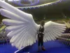 Beautiful White Inflatable Wing Costume For Stage Decorations Party