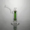 bong glass water pipes colorful water bongs with green inner showerhead bubbler 8.6 inches 18mm Bowl