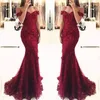 Stunning Crystal Bury Mermaid Prom Off The Shoulder Sweetheart Soft Tulle Lace Floor Length Formal Evening Dresses