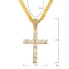 男性Hiphop Jewelry New Style Charm Classic Cross Cross Necklace Pendant Full Iced Out Crystal Rhinestones Crux Drop273W