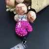 Fashion Brooch Boxing Glove Pink Ribbon Fight Against Breast Cancer Awareness Retractable ID Badge Reel holder