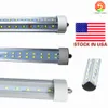 Stok yılında ABD + Çift Sıralar tek pim FA8 8ft LED Tüp Işıklar T8 LED Floresan Tüp 85-265V tüpleri led t8 72W 8 fit