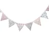 Vintage Flower Children Room Cotton Triangle Flag Decoration Background Triangle Bunting Wedding Party Room Banner Decoration