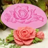 3D Rose Flower Cake Silicone Mold Fondant Cake Decorating Chocolate Candy Molds Resin Clay Soap Mould Kitchen Baking Cake Tools299A