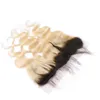 # 1B / 613 Blondynka Ombre Peruwiańska Human Hair Silk Base Ear do Ear Lace Frontal Zamknięcie Ciała Fala Ombre Silk Top 13x4 Koronki Frontale