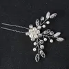 Sorbern Silver/Gold Crystals Hair Pins U-shape Bridal Headpiece Wedding Hair Accessories Elegant Headpiece For Bridesmaid Clips 10*11.5cm