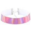 Laser rainbow Choker Necklace Collars Women necklaces Fashion Jewelry Hip Hop fashion Jewelry Gift willl and sandy