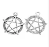 100 sztuk / partia Metalowy Stop Cynku Pentagram Charms Star Charms Antyczny Srebrny Dla DIY Biżuteria Wisiorek Charms Dokonywanie Znalezienie 30x28mm