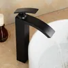 New Oil Rubbed Bronze Bathroom Faucets Tall Basin Faucet Black Sink Mixer Taps Square Single Handle Deck Mounted Water LH-16989