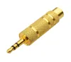50 pz/lotto placcato oro da 3,5 mm a 6,35 mm (1/4 di pollice) connettore adattatore stereo maschio-femmina
