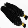 Extensions de cheveux humains bouclés sans trame, lot de 2 cheveux humains en vrac pour tressage, 1206767