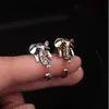 Everfast Wholesale 10pc/Lot Long Nose Elephant Ring Antique Silver Bronze Color Retro Style Woman Unique Adjustable 3D Animal Rings