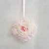 2 stks/lot 10 cm nieuwe kunstmatige codering roze zijden bloem kussende ballen hangende bal kerst ornamenten trouwfeestdecoraties