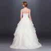 ¡NUEVO! Vestido de fiesta de boda de encaje y organza con abalorios, falda con volantes de diseñador, vestidos de novia hasta el suelo hechos a medida WG3830