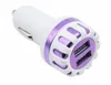 Double ports usb lumière LED chargeur de voiture fleur de soleil chargeurs 2.1A + 1A adaptateur pour samsung s4 s6 s7 haut-parleur mp3 gps