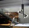 L3-Creative Art Loft Retro Spiral Stairs Chandelier Living Room Bar Study Room Office Pendant Lamp