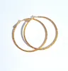 Europe US New Pure Real 24K Yellow Gold Hoop Boucles d'oreilles / Perfect Big Circle Boucles d'oreilles 6g