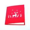 3D-wenskaarten Kerstmis Pop-up Kaart Eland Kerstkaarten voor Groet Bessing Card Pop-up kaart met envelop