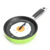 Wall Clocks Wholesale- Plastic Fried Egg Frying Pan Kitchen Novelty Clock Gift Cafe Fork Knife Hands Durable1