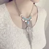 Wholesale-Bohemian Long Tassel Necklace Women Boho Gypsy Coin Turquoise Statement Necklaces&Pendants Fashion Turkish Jewelry Collier Femme
