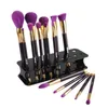 Acrylic Makeup Brushes Holder Stand 15 Hålförvaringslådor Kosmetiska arrangörsverktyg som visar Rack Make up Borstskärmshylla