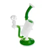 Novel design glass bong smoking pipe Glass Water Pipes Bongs Double Recycler Bong 8.6 inches 14MM Joint