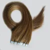 Brasiliansk Virgin Hair Honey Blonde Rak 100g 40st / Lot Hud Weft Seamless Hair Extensions Tape In Human Hair Extensions