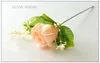 Bouquet de mariée rose pêche de haute qualité, 18 fleurs, fleurs vertes, feuilles de mariage, 100 bouquets de demoiselle d'honneur faits à la main avec R9775799