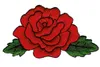 Mooie 100% borduurwerk Red Rose Flower Borduurwerk IJzer op kledingpatch Diy Applique Patch Cartoon Badge G0441 Gratis verzending