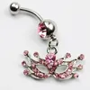 YYJFF D0293 (3 Farben), rosa Bauchnabelpiercing im schönen Sternstil mit Piercingschmuck für den Nabelkörper