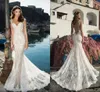 2020 Vintage Julie Vino Mermaid Wedding Dresses Lace Sexy Spaghetti Straps Illusion Back Champagne Lining Custom Made Bridal Gown ba4926